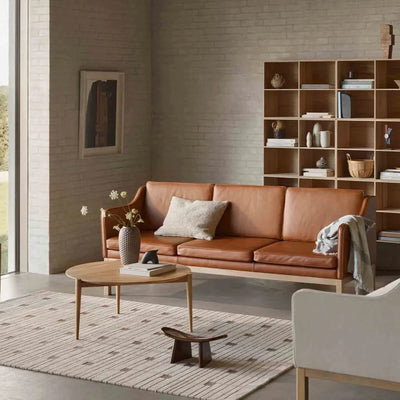 FDB Møbler L43 MK46 Mogens Koch Sofa 3 personers, Sort Læder