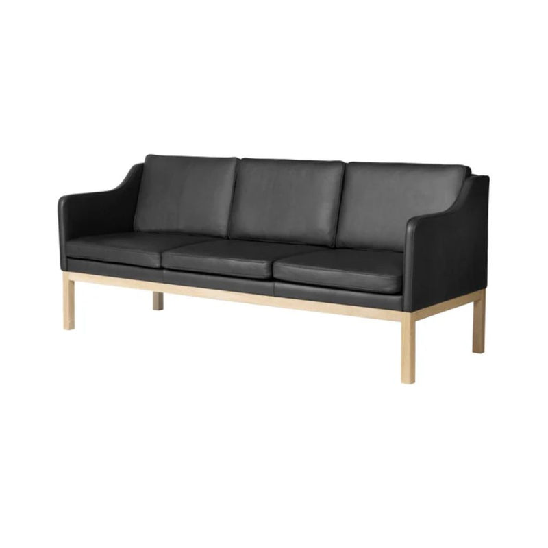 FDB Møbler L43 MK46 Mogens Koch Sofa 3 personers, Sort Læder