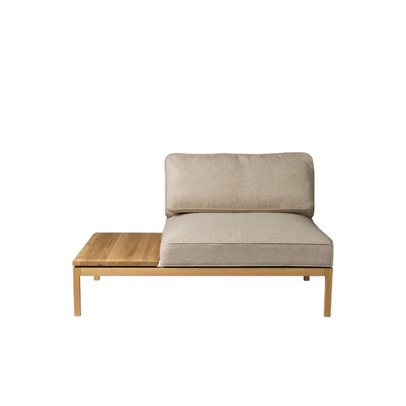 FDB Møbler Sofamodul L37, Modul med bord tv. 130 cm, Eg/Beige