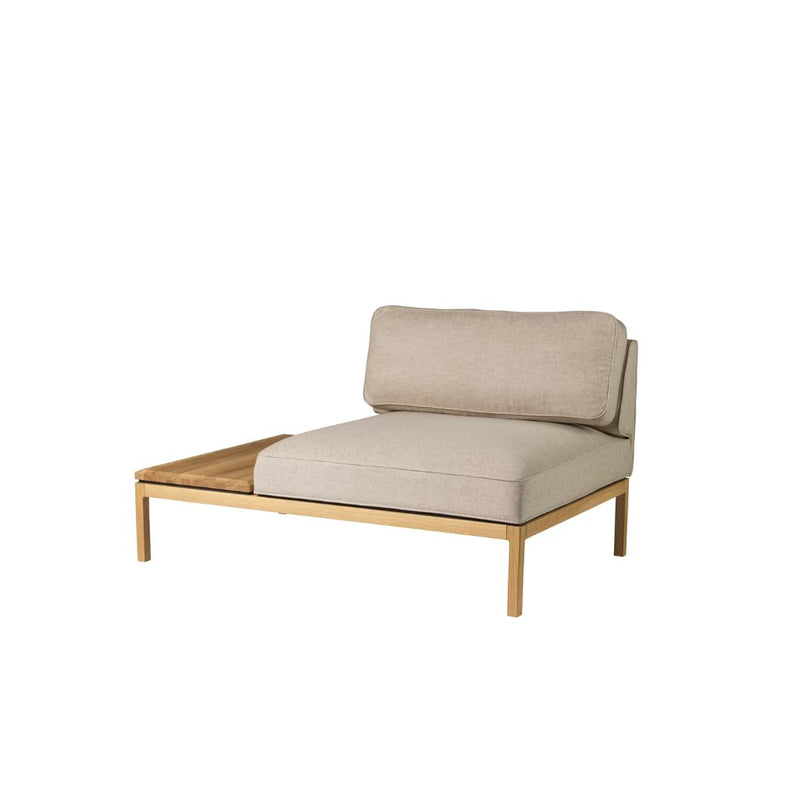 FDB Møbler Sofamodul L37, Modul med bord tv. 130 cm, Eg/Beige