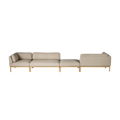 FDB Møbler Sofamodul L37, Modul med bord tv. 130 cm, Eg/Beige