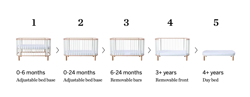 FLEXA Tremmeseng 140x70cm, Hvid / Bøg