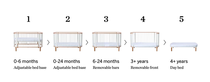 FLEXA Tremmeseng 140x70cm, Hvid / Bøg
