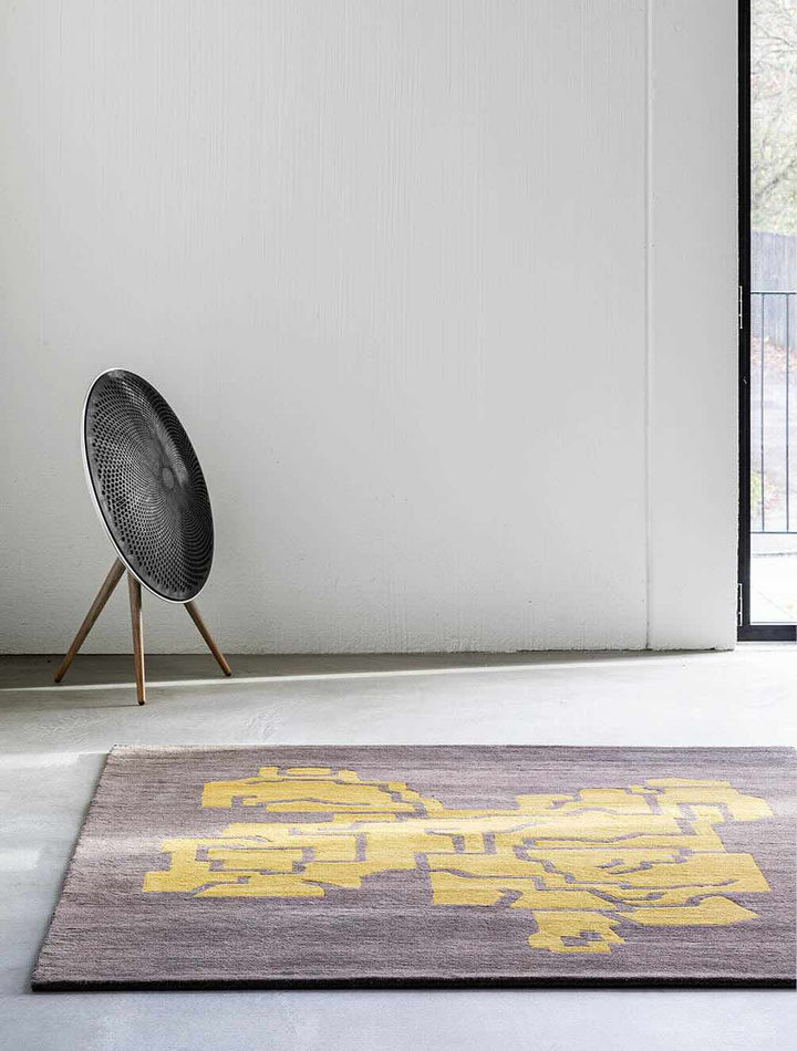 Massimo Structures Gulvtæppe 170x240, Warm Grey/Yellow