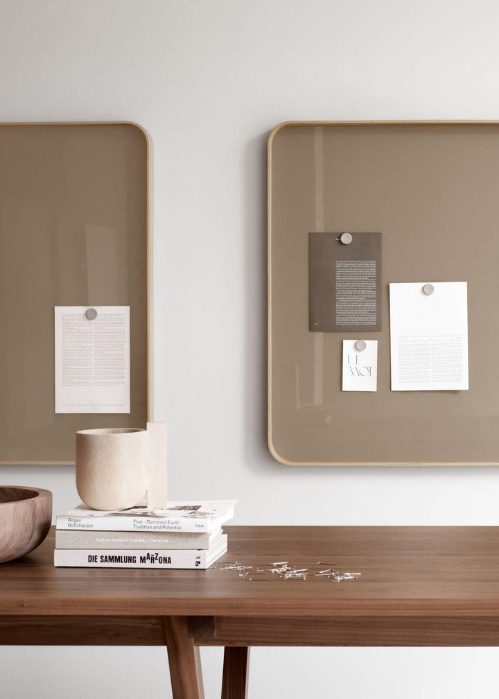 LINTEX Frame Skrivetavle Glas 100x100, Gul/Eg