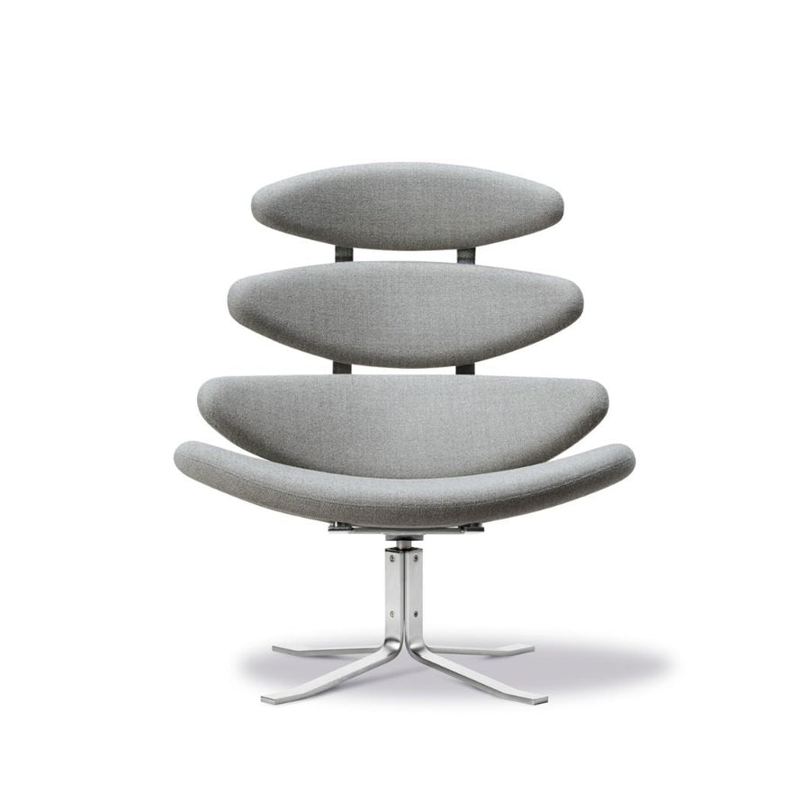 Fredericia Corona Chair Lænestol - Grå / Børstet krom