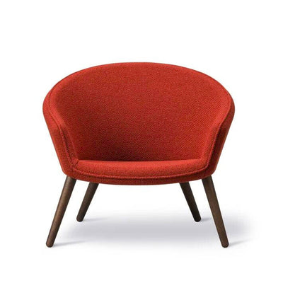 Fredericia Ditzel Lounge Stol Model 2631 - Rød uld (Sisu 655) / Valnød Ben
