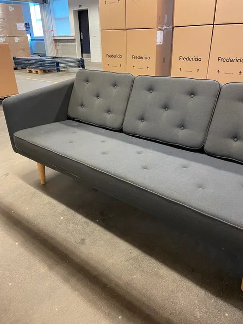 Fredericia Børge Mogensen No. 1 Sofa 3 pers. - Blågrå (Sunniva 773) / Eg
