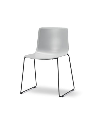 Fredericia Pato Sledge Spisebordsstol, Model 4100 - Lys grå (Stone) / Krom stel