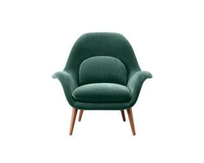 Fredericia Swoon Lounge Chair 1770 - Mørkegrøn velour (Harald 982) / Røget Eg