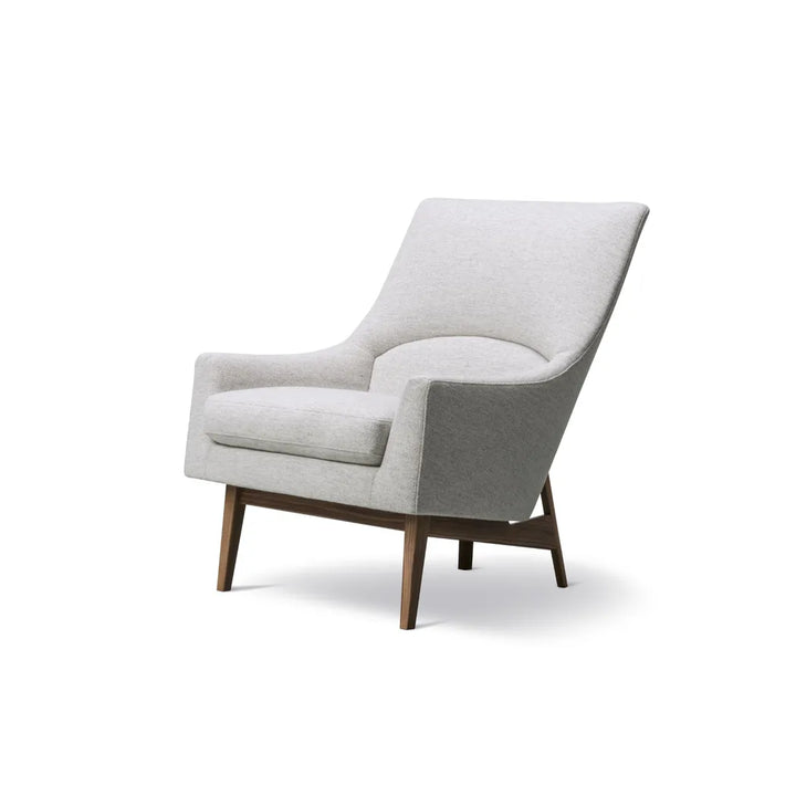 Fredericia A-Chair Lænestol - Rød velour (Gentle 373) / Valnød