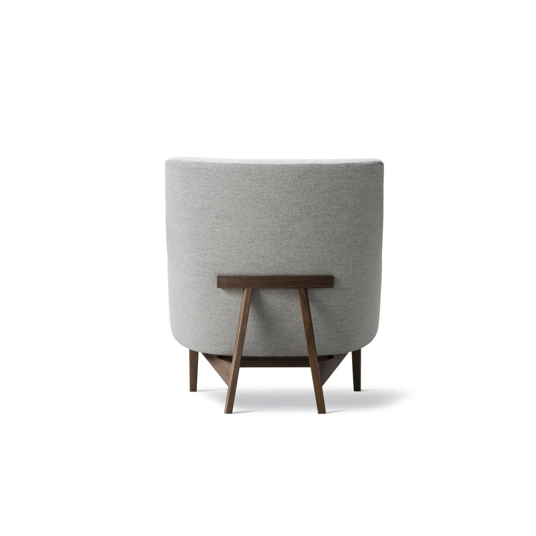 Fredericia A-Chair Lænestol - Rød velour (Gentle 373) / Valnød