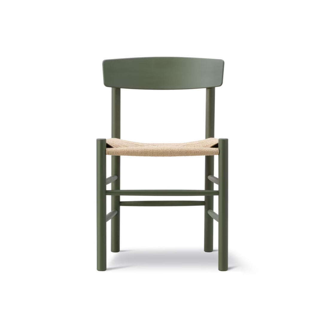 Fredericia Børge Mogensen J39 Folkestolen - Khaki Green Bøg / Naturflet