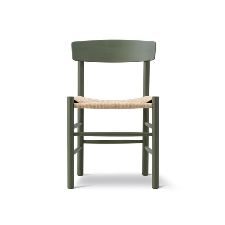 Fredericia Børge Mogensen J39 Folkestolen - Khaki Green Bøg / Naturflet