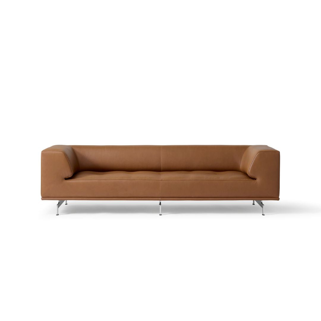 Fredericia Delphi Sofa Model 4511, 3-pers. - Læder Max 91, Nutshell, Børstet Alu Ben