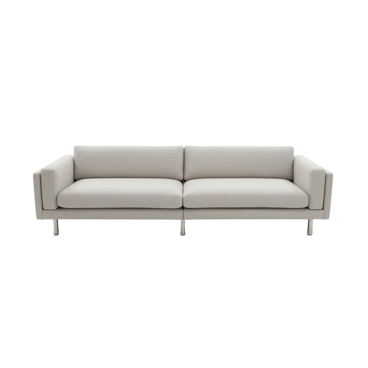 Fredericia EJ280 3 Personers Sofa, 280 cm - Lys beige / Børstet krom