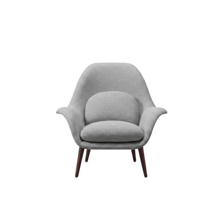 Fredericia Swoon Lounge 1770 Lounge Chair - Steelcut Trio / Walnut