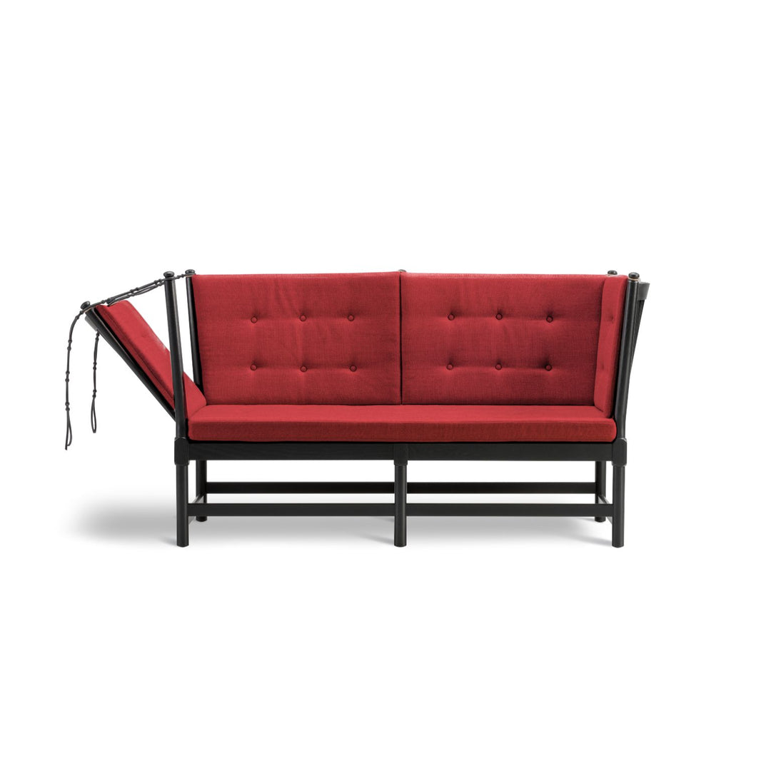 Fredericia Kinderbettsofa 1789 von Børge Mogensen Links – Rot (Remix 643) / Schwarz lackierte Eiche