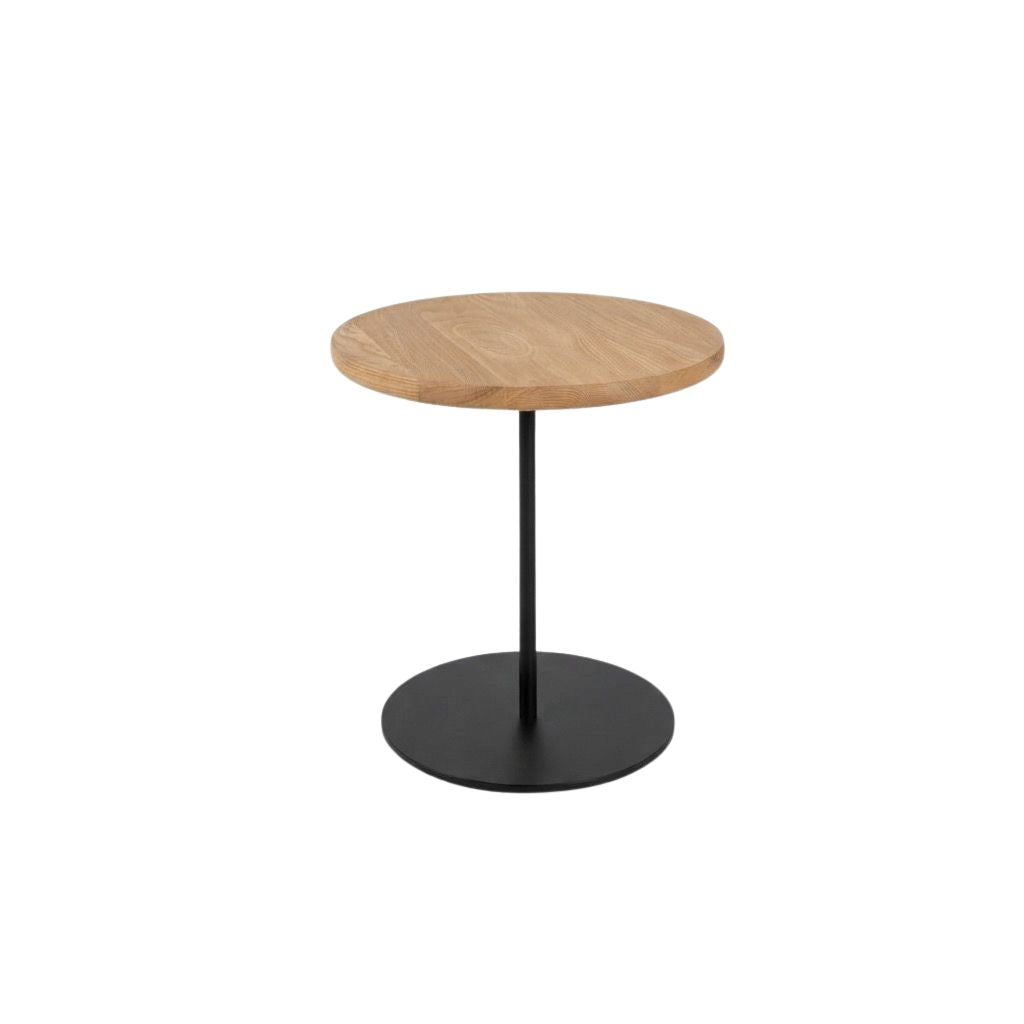Fredericia Furniture Pal Sidebord Ø44 - Eg Klar Olie / Sortlakeret stål
