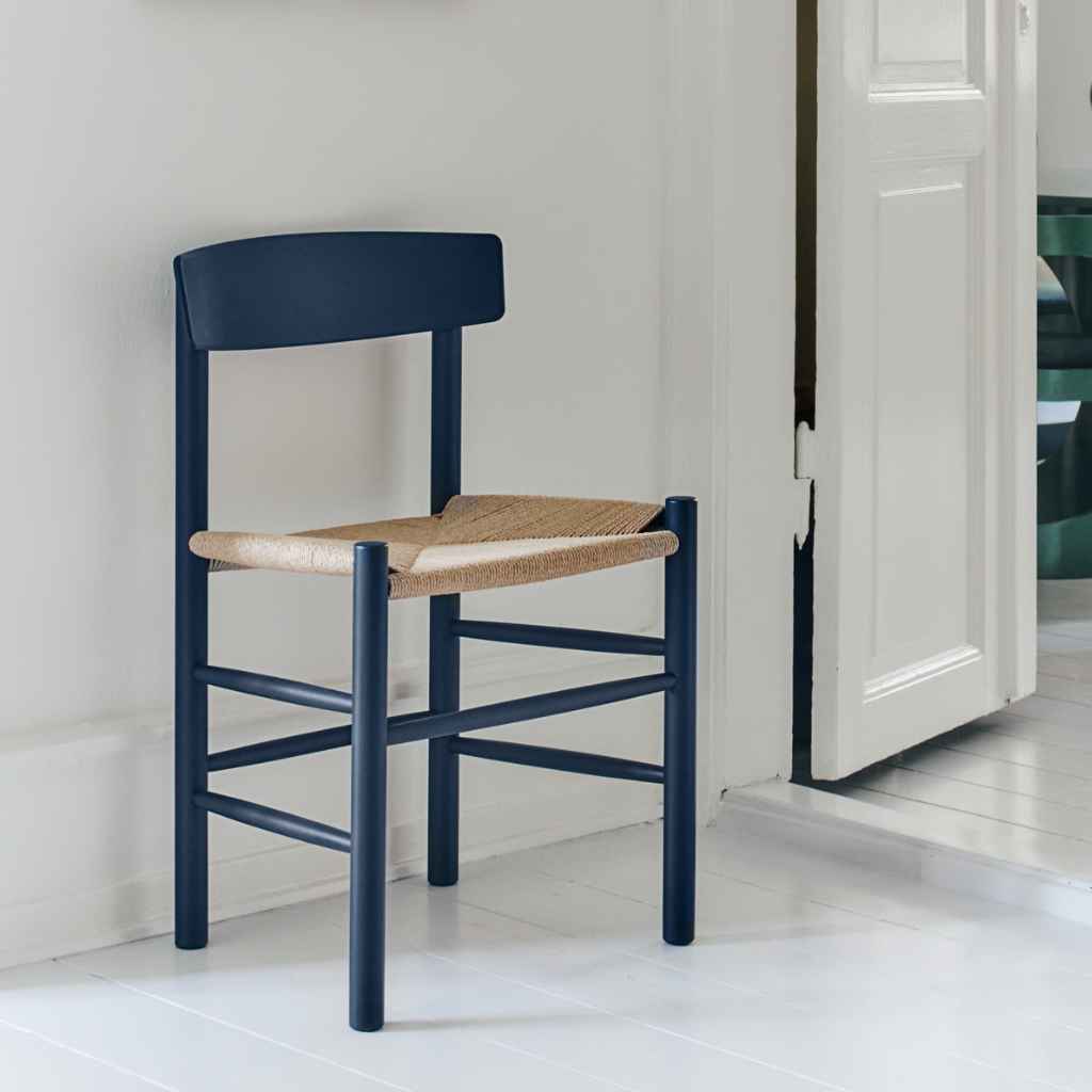 Fredericia Furniture Børge Mogensen J39 Folkestolen  - Indigo Blue / Canvas Natur