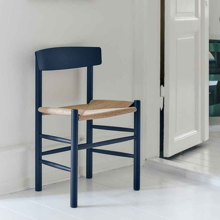 Fredericia Furniture Børge Mogensen J39 Folkestolen  - Indigo Blue / Canvas Natur