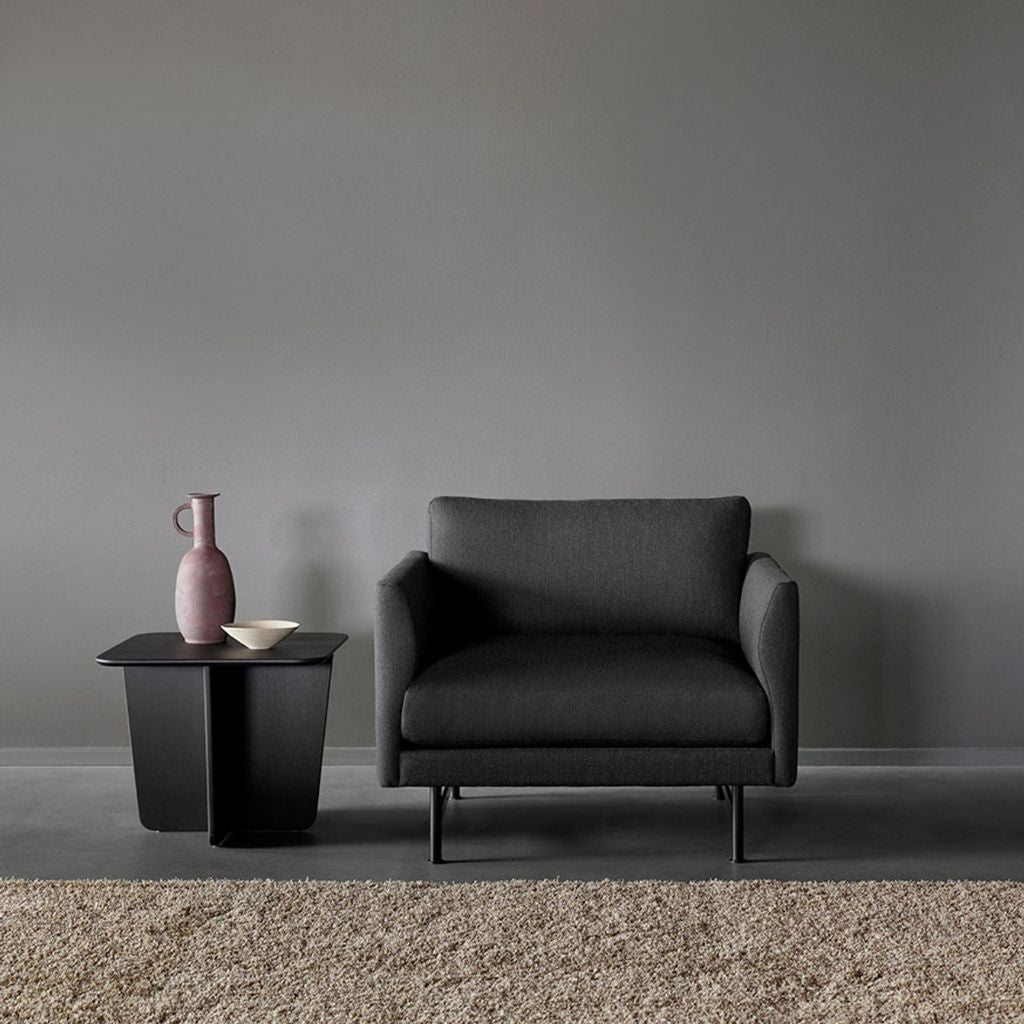 Fredericia Calmo Lounge Chair - Dark Brown Omni Læder / Sort Metal