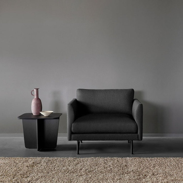 Fredericia Calmo Lounge Chair - Dark Brown Omni Læder / Sort Metal