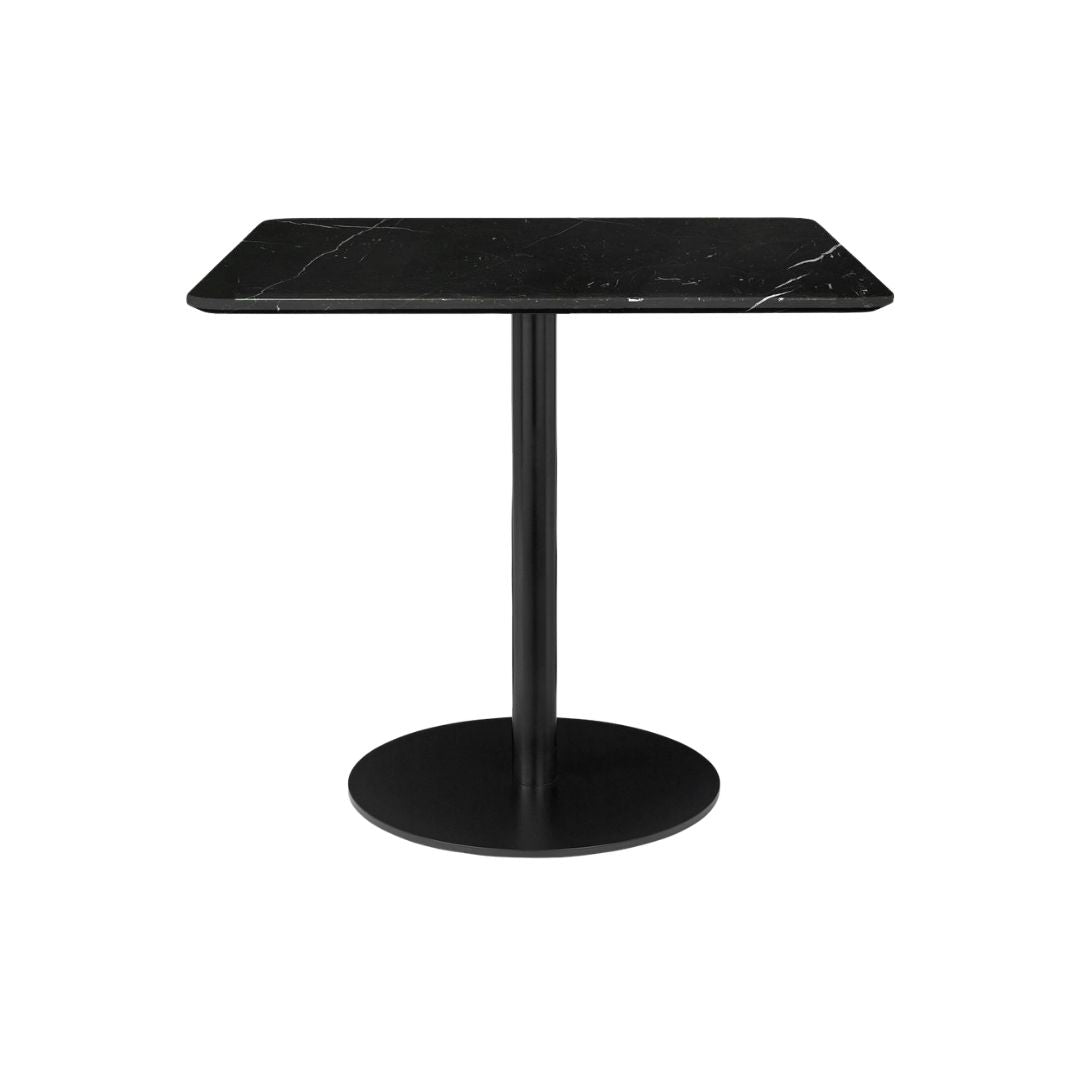 GUBI 1.0 Esstisch 80x80, Schwarz / Schwarzer Marquina-Marmor