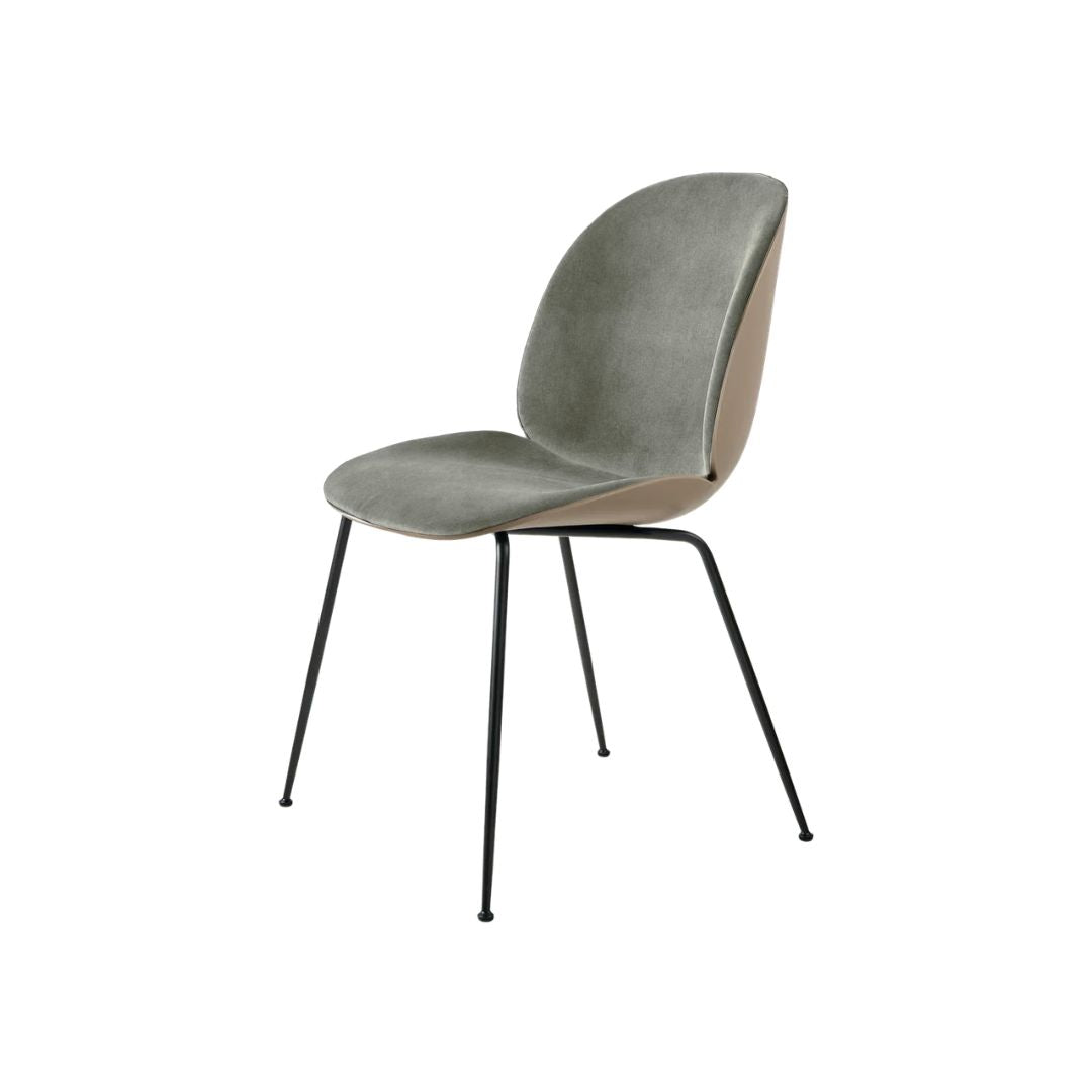 GUBI Beetle Dining Chair Sitzpolster, Schwarz / Beige / Graugrün Samt