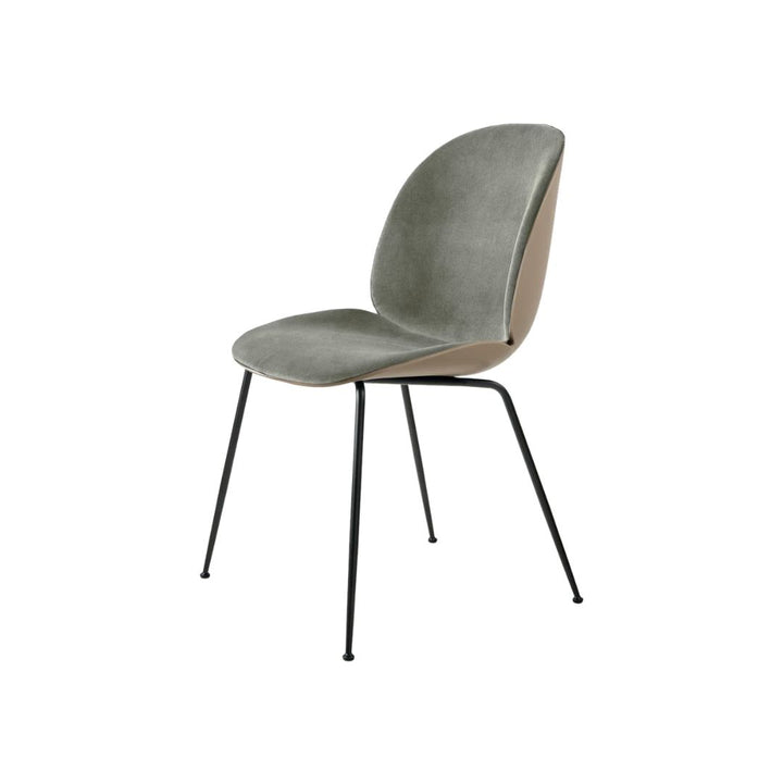 GUBI Beetle Dining Chair Sitzpolster, Schwarz / Beige / Graugrün Samt