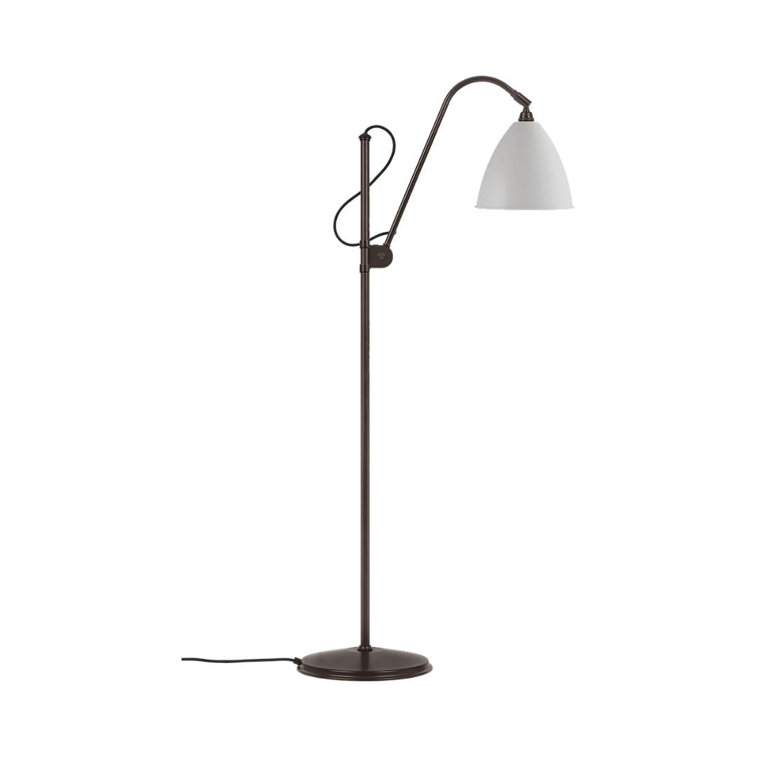 GUBI Bestlite BL3 Floor Lamp, Sort Messing / Hvid Semi Matt