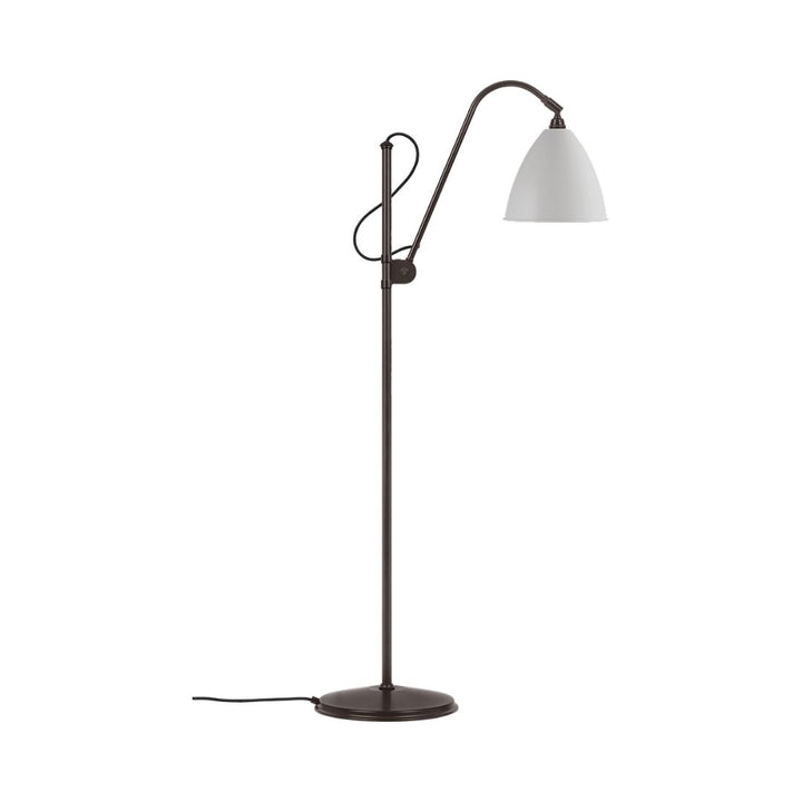 GUBI Bestlite BL3 Floor Lamp, Sort Messing / Hvid Semi Matt