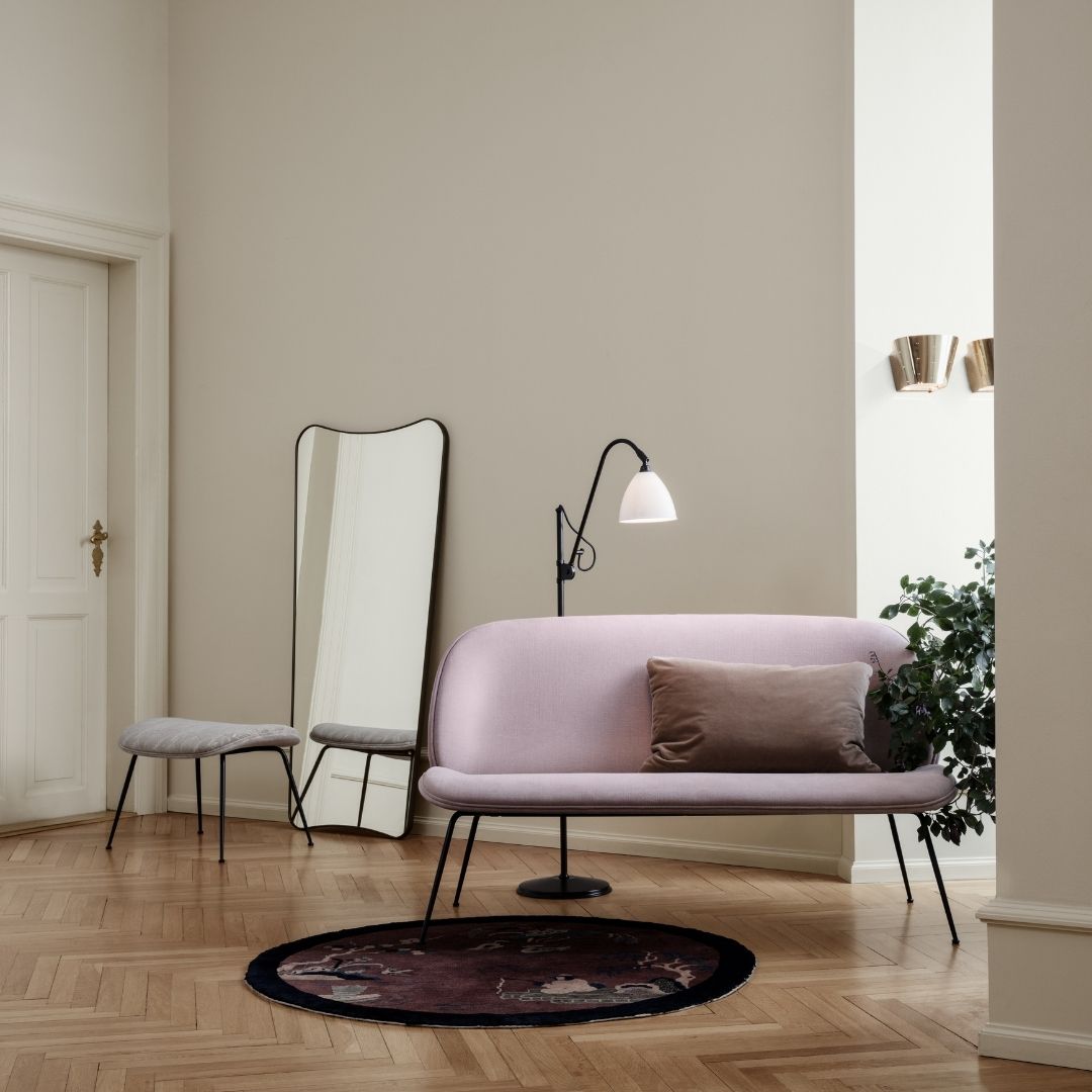 GUBI Bestlite BL3 Floor Lamp, Sort Messing / Hvid Semi Matt