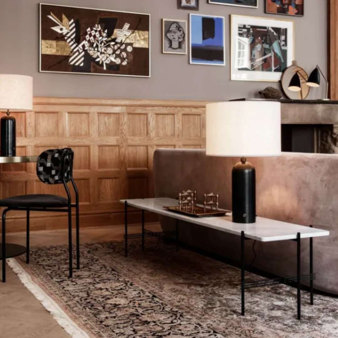 GUBI TS Console Table L120, Sort / Grøn Guatemala Marmor