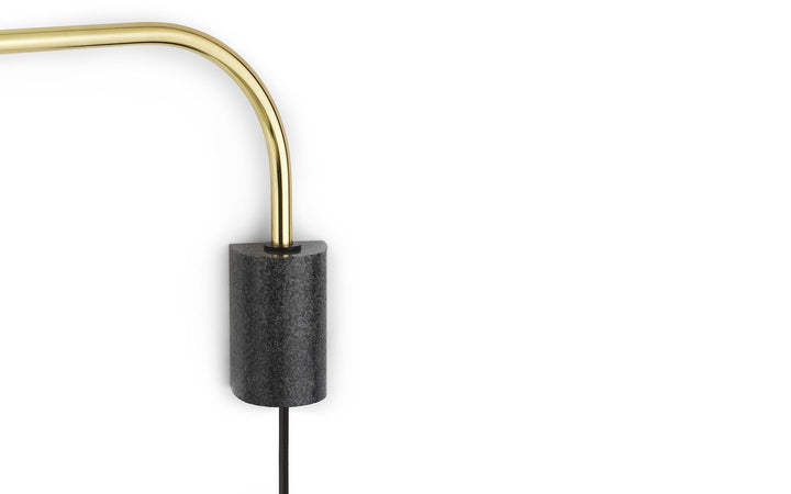 Normann Copenhagen Grant Væglampe 43 cm, Messing/Granit