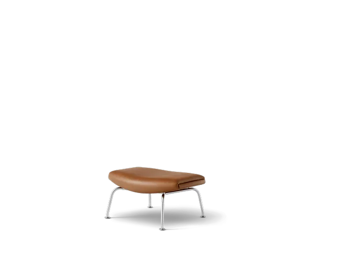 Fredericia Wegner Ox Ottoman - Cognac læder Omni 307 / Rustfri stål