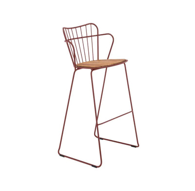 HOUE PAON Bar Chair, Udendørs Barstol, Paprika/Bambus