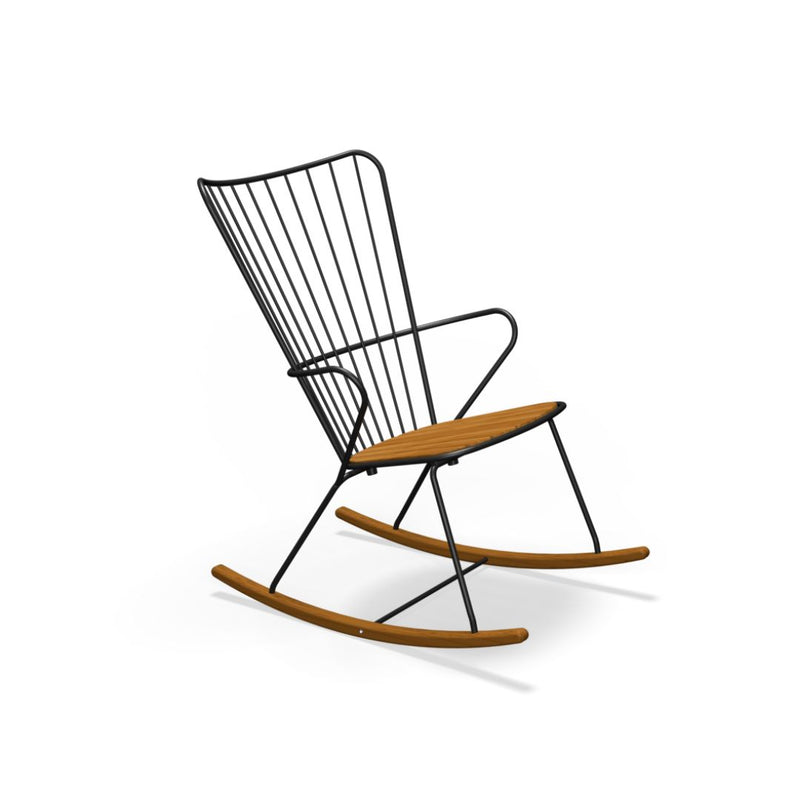 HOUE PAON Rocking Chair, Udendørs Gyngestol, Sort/Bambus