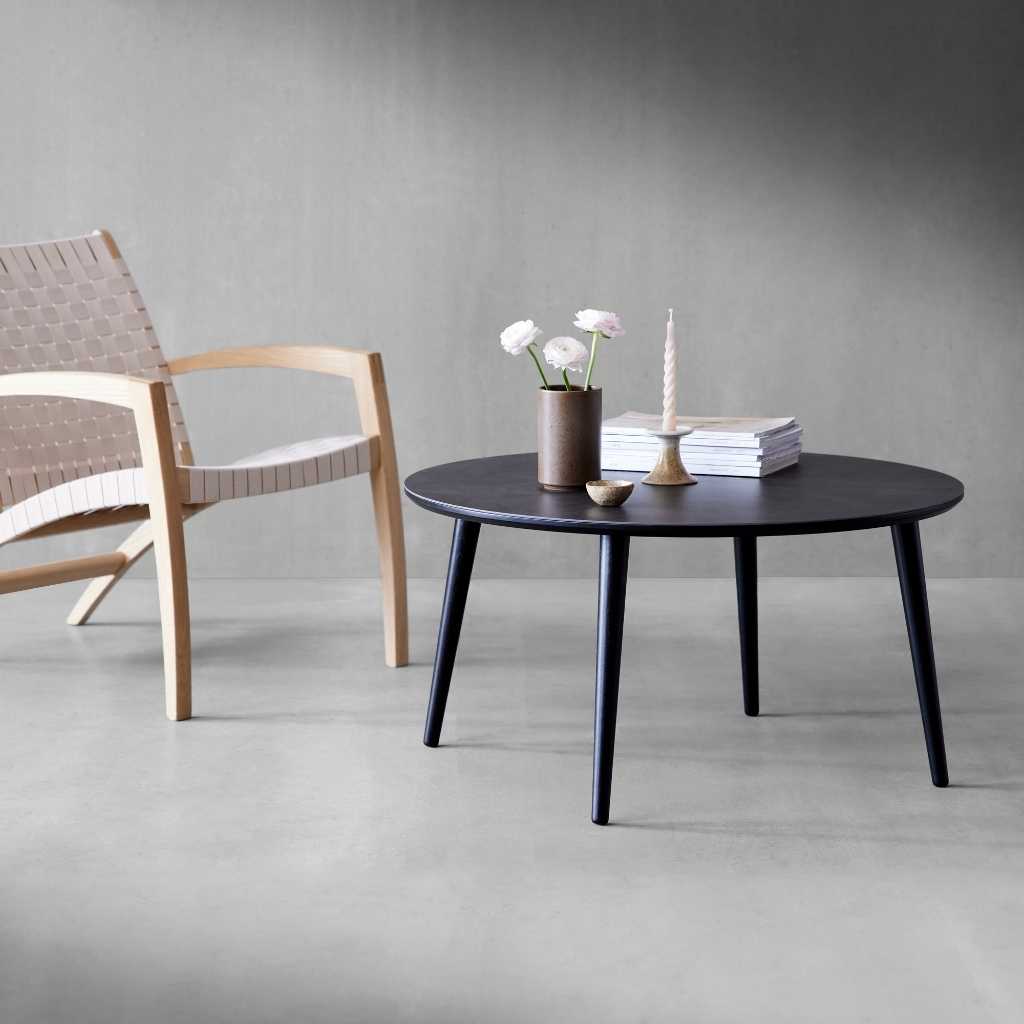 Hammel Furniture BATU Sofabord Ø90, Grå keramik / Sort træ