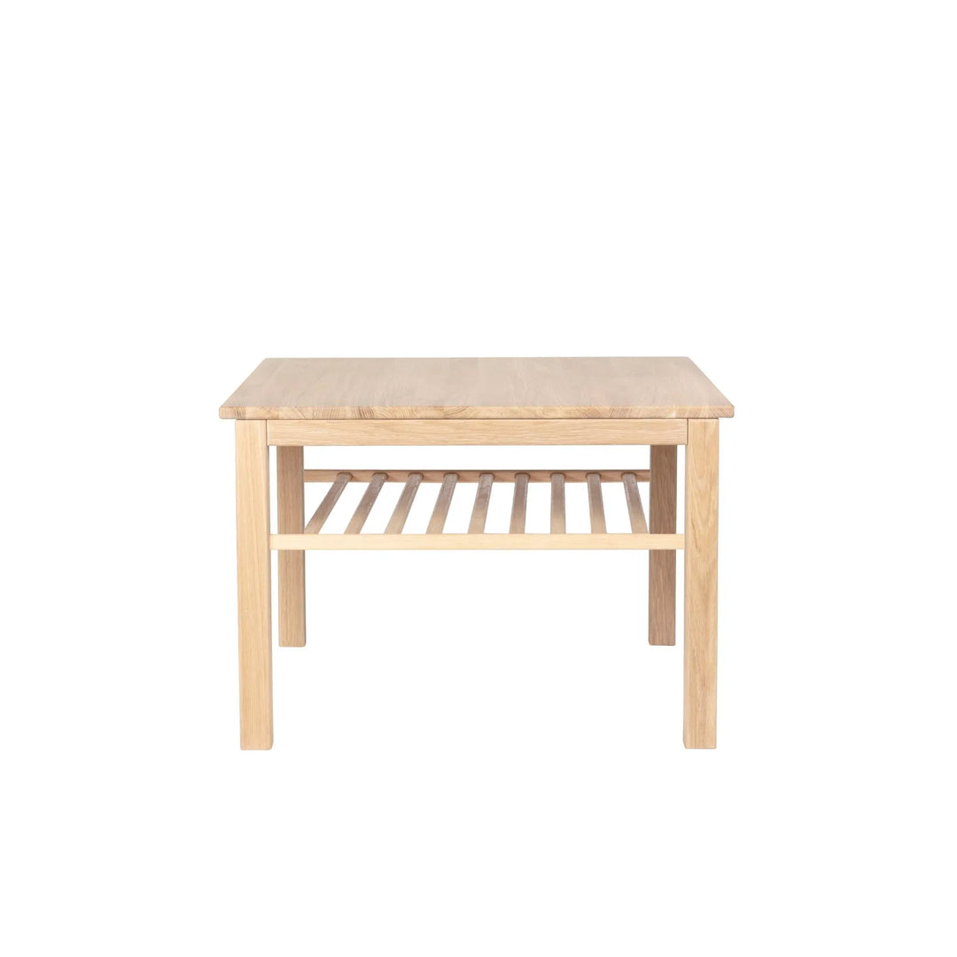 Haslev Sofabord 505, Ask, 75x75, med hylde