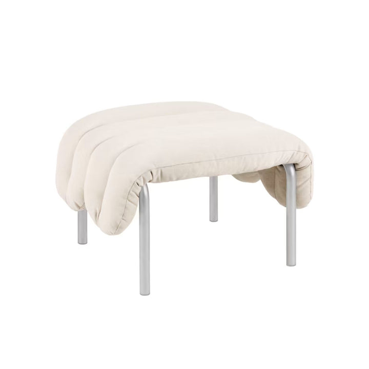 Hem Puffy Ottoman Fodskammel, Natur / Rustfrit stål