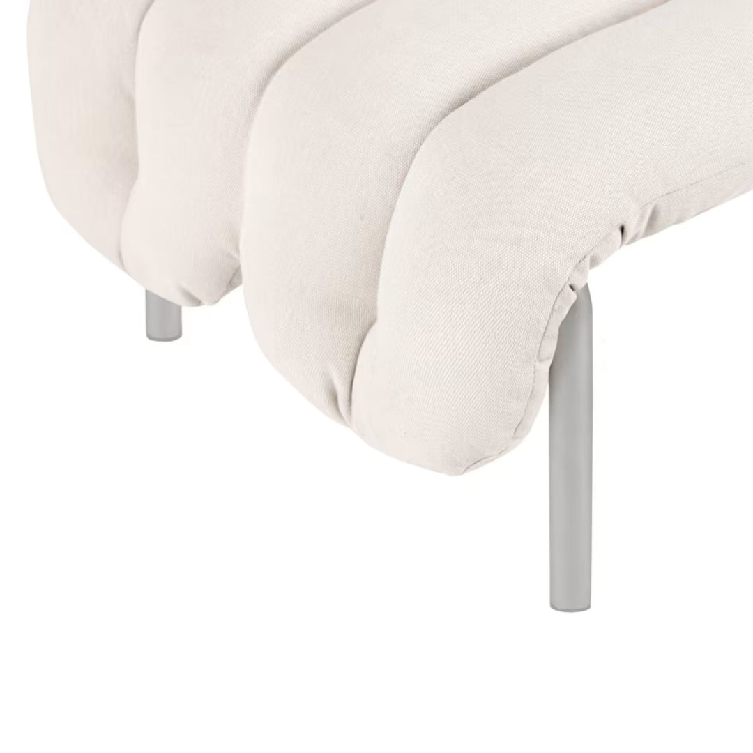 Hem Puffy Ottoman Fodskammel, Natur / Rustfrit stål