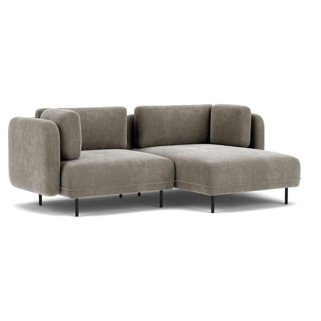 Ellis 2 Personers Sofa m. Chaiselong Højrevendt - Planet Grey Green