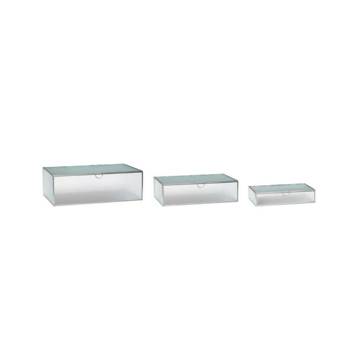 Hübsch Ripple Glass Box Nickel (set of 3)