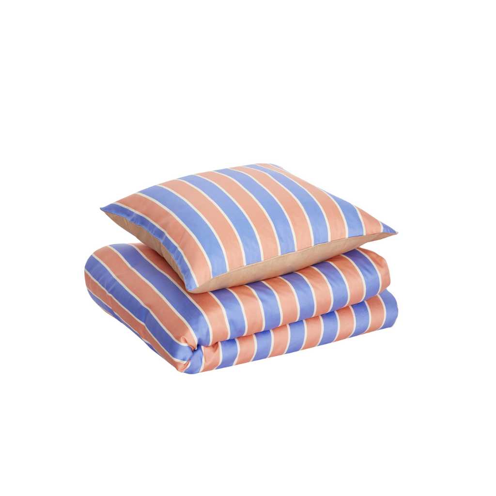 Hübsch Solace Bedding 140x200 Blue/Orange