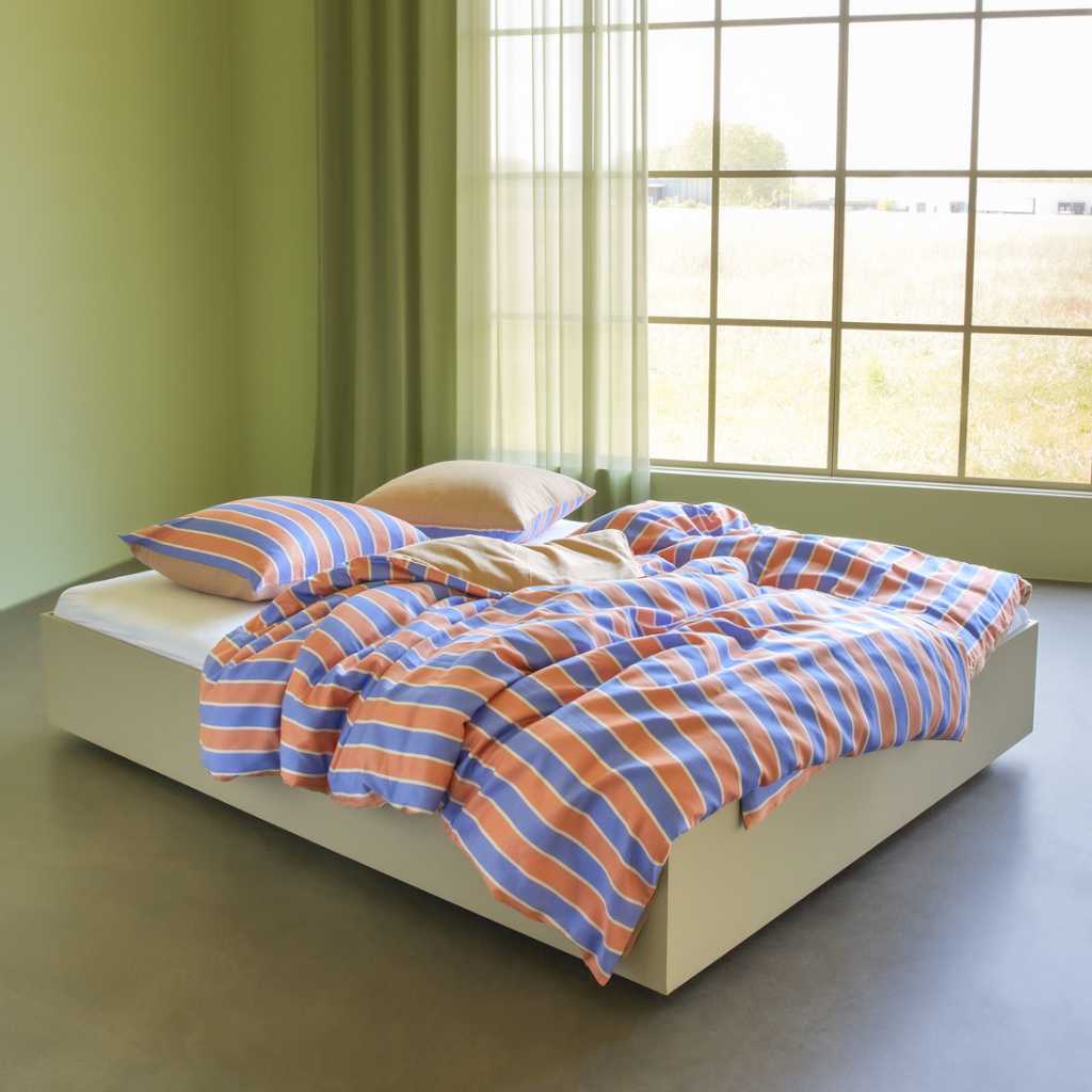 Hübsch Solace Bedding 140x200 Blue/Orange