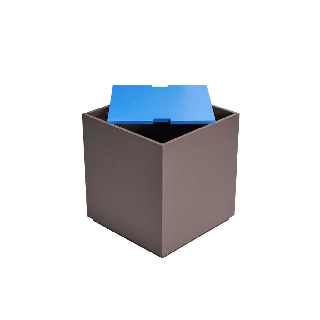 Hübsch Vault Sidebord/Opbevaringskasse Brun/Blå