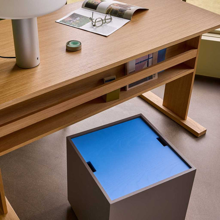 Hübsch Vault Sidebord/Opbevaringskasse Brun/Blå