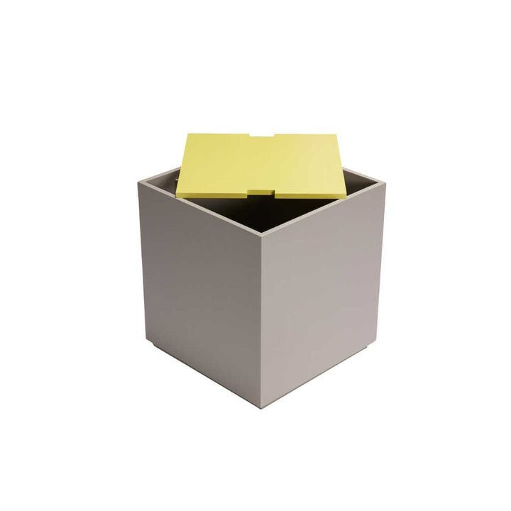 Hübsch Vault Sidebord/Opbevaringskasse Grå/Gul