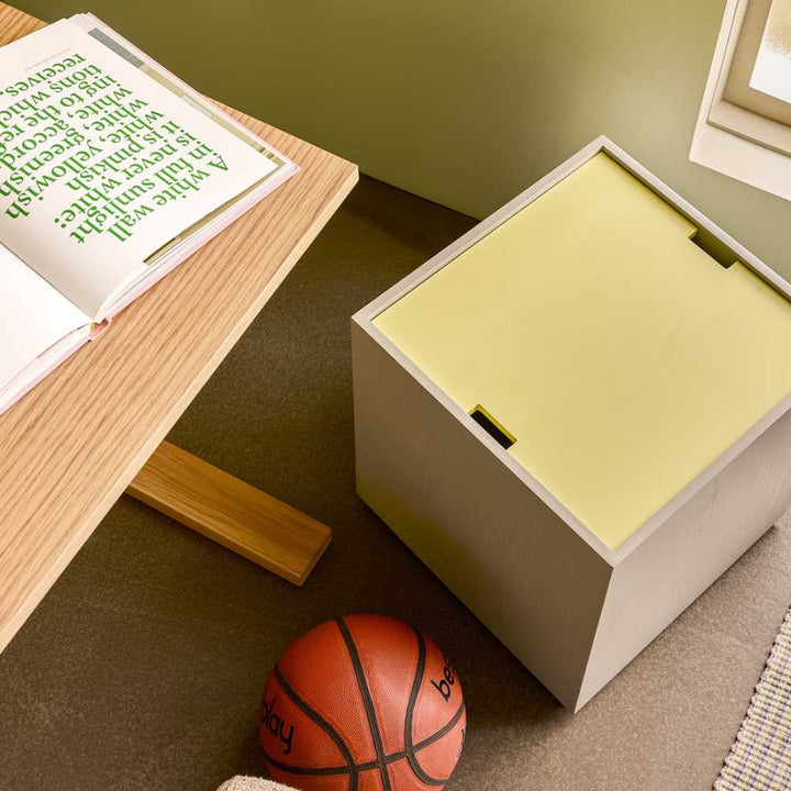 Hübsch Vault Sidebord/Opbevaringskasse Grå/Gul